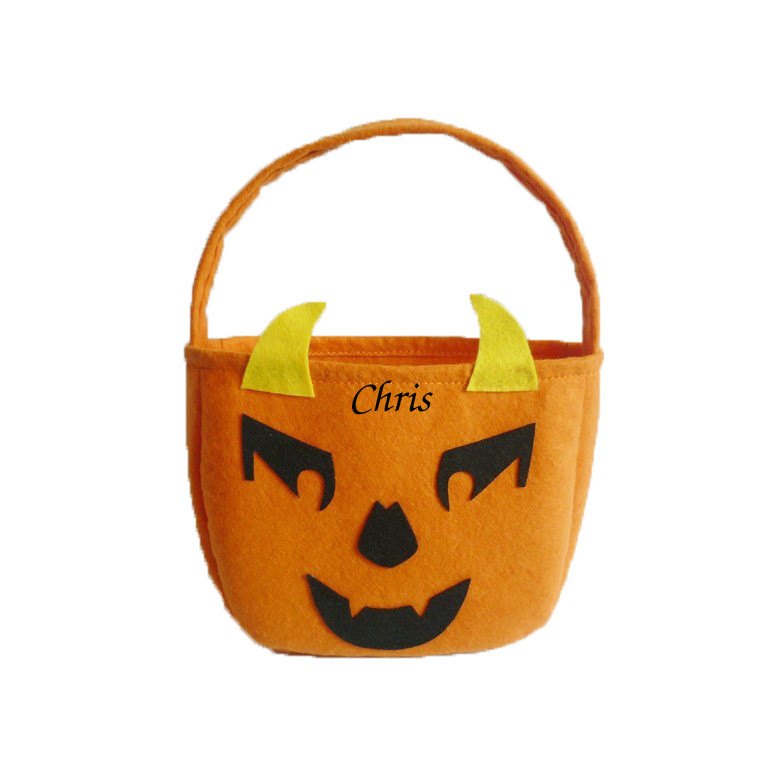 Evil Pumpkin Felt Bucket