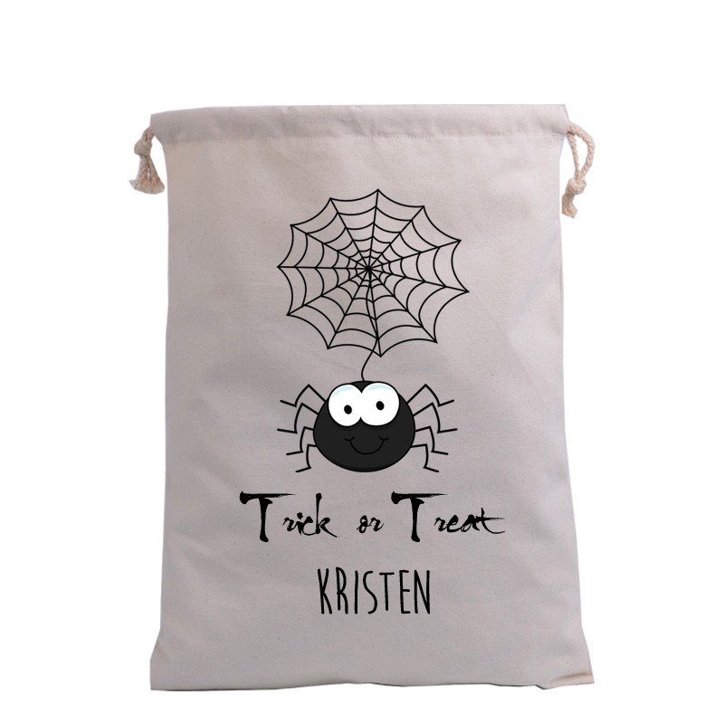 Cute Spider With Web Trick or Treat Bag